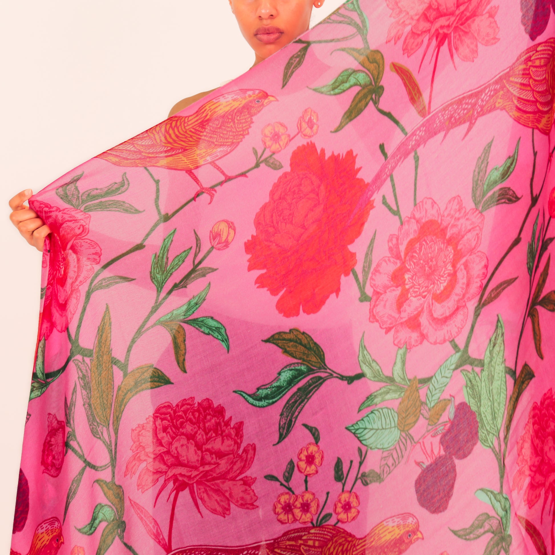 BIRD PARADISE CASHMERE SCARF