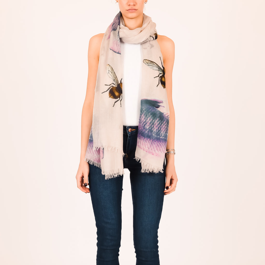 BUTTERFLY & FISH CASHMERE SCARF