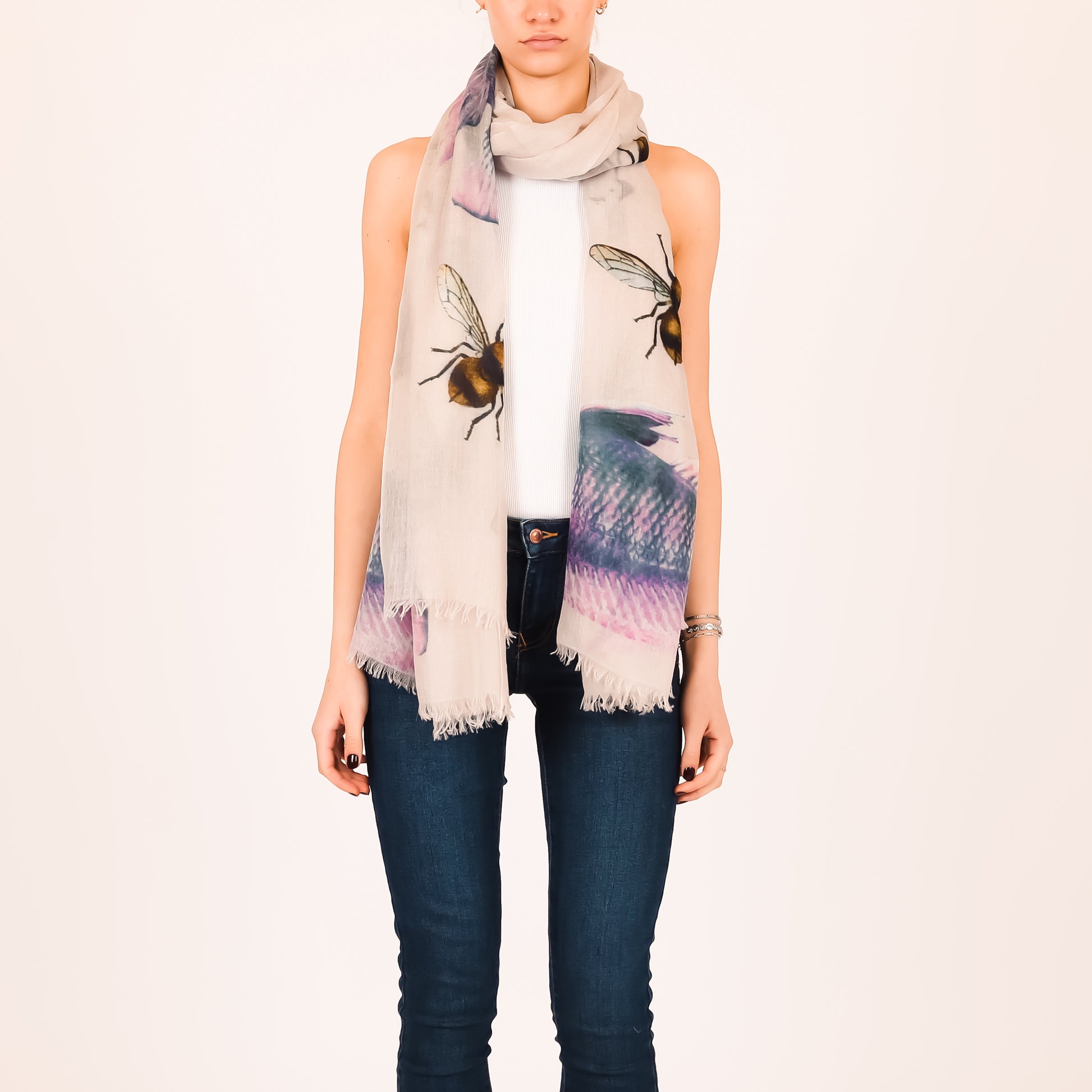 BUTTERFLY & FISH CASHMERE SCARF