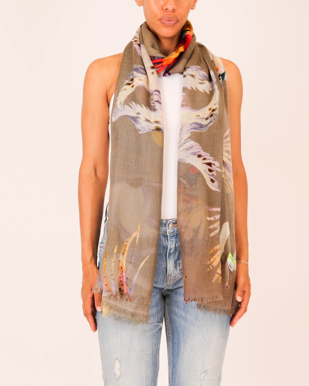 DOGS & BIRDS CASHMERE SCARF