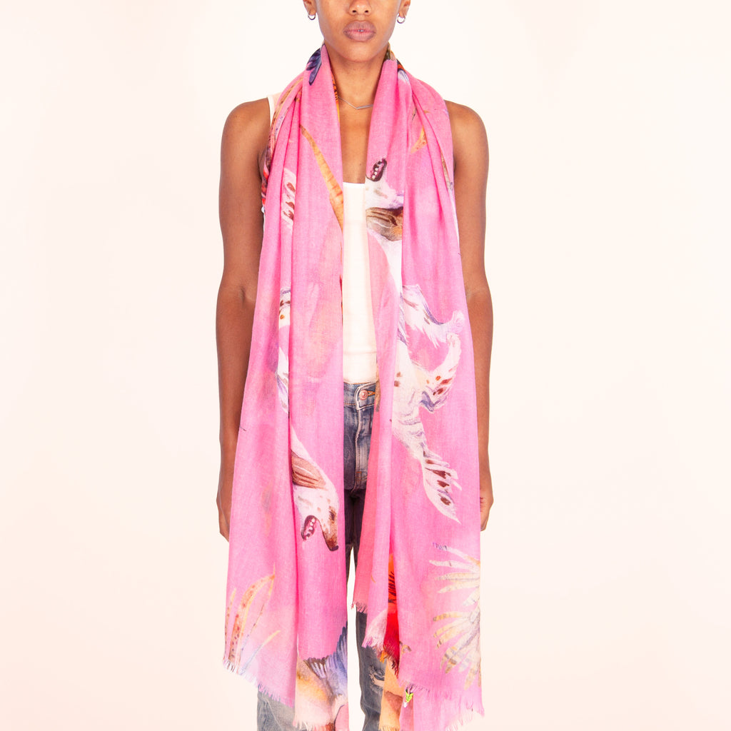 DOGS & BIRDS CASHMERE SCARF