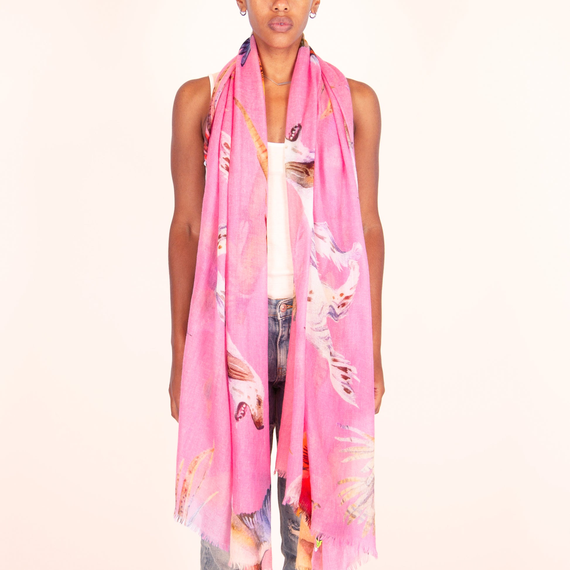 DOGS & BIRDS CASHMERE SCARF