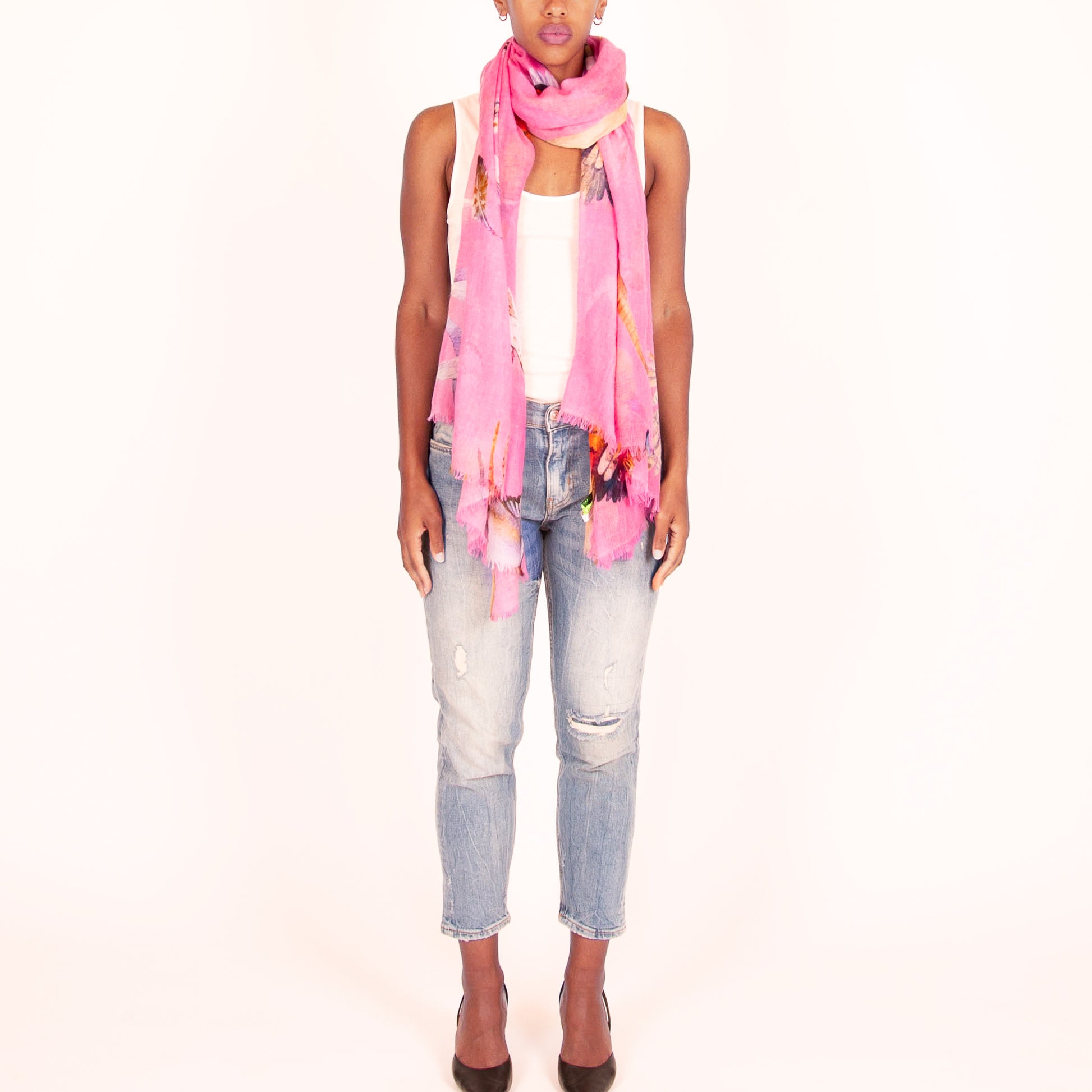 DOGS & BIRDS CASHMERE SCARF