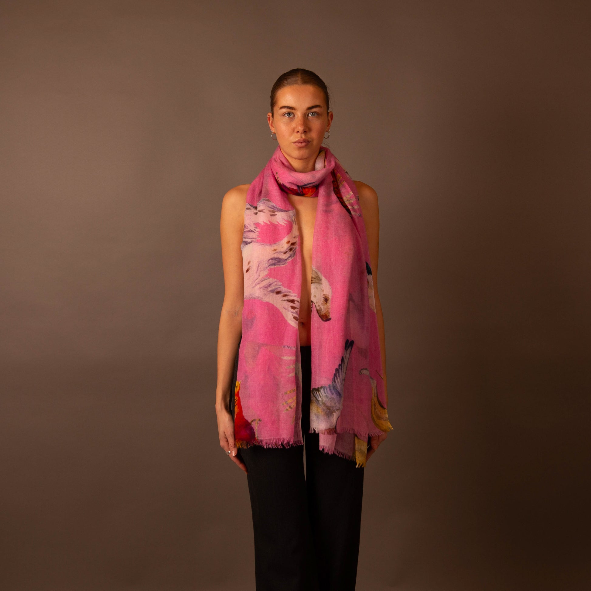 DOGS & BIRDS CASHMERE SCARF