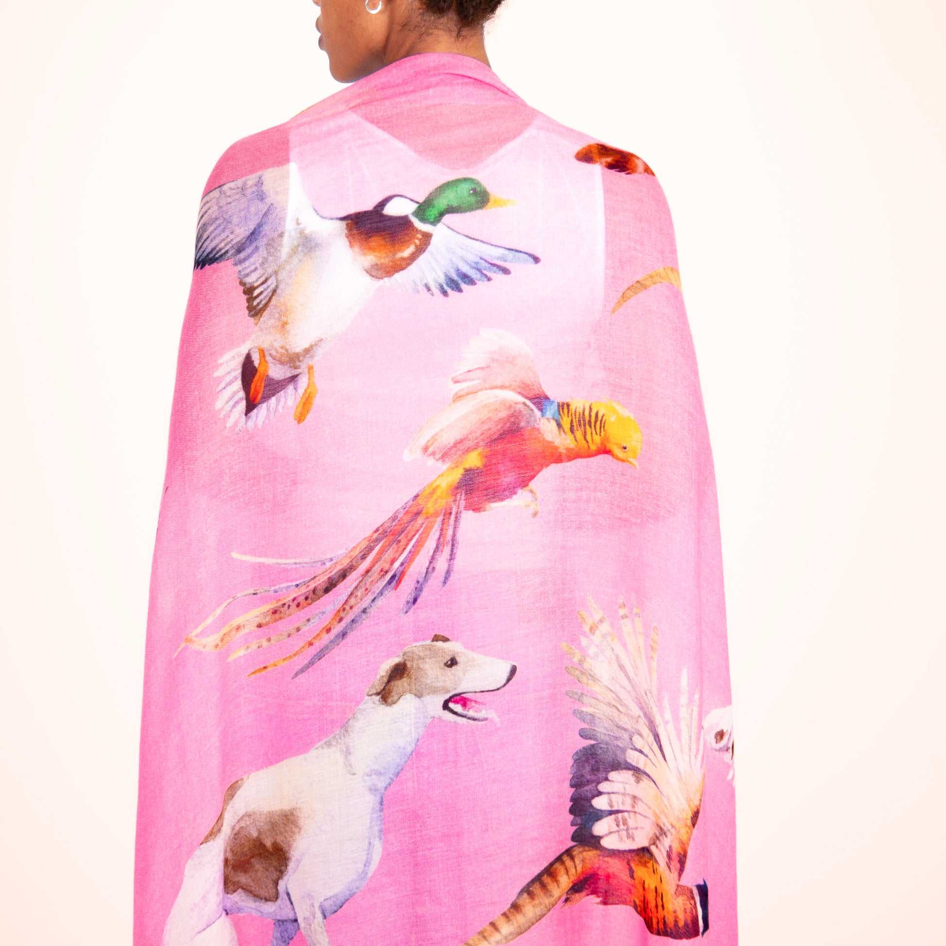 DOGS & BIRDS CASHMERE SCARF