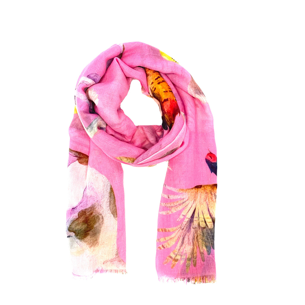 DOGS & BIRDS CASHMERE SCARF