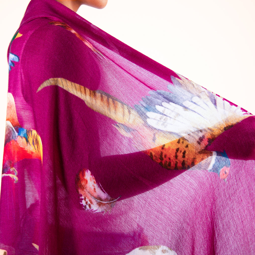 DOGS & BIRDS CASHMERE SCARF