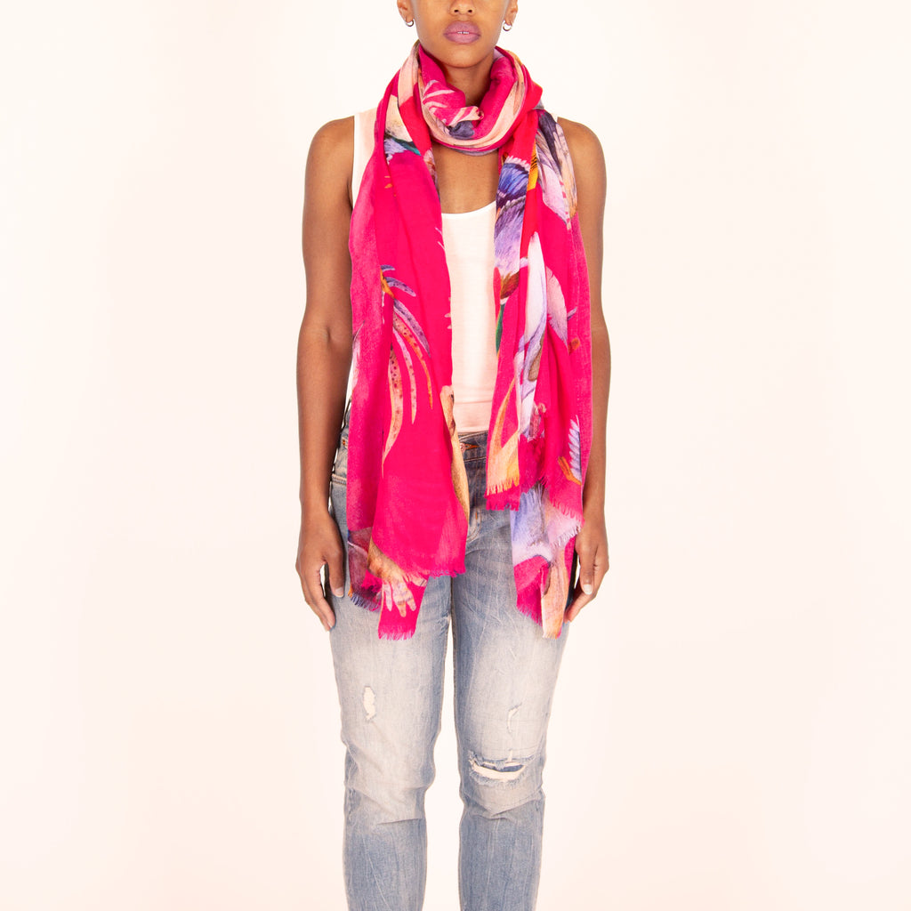 DOGS & BIRDS CASHMERE SCARF