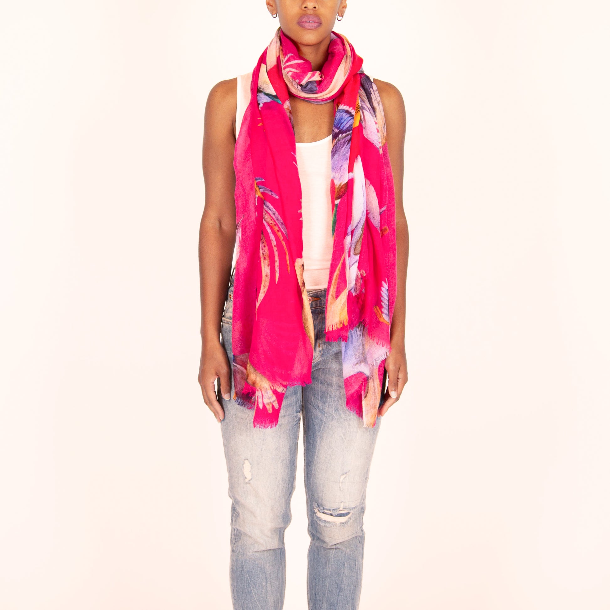 DOGS & BIRDS CASHMERE SCARF