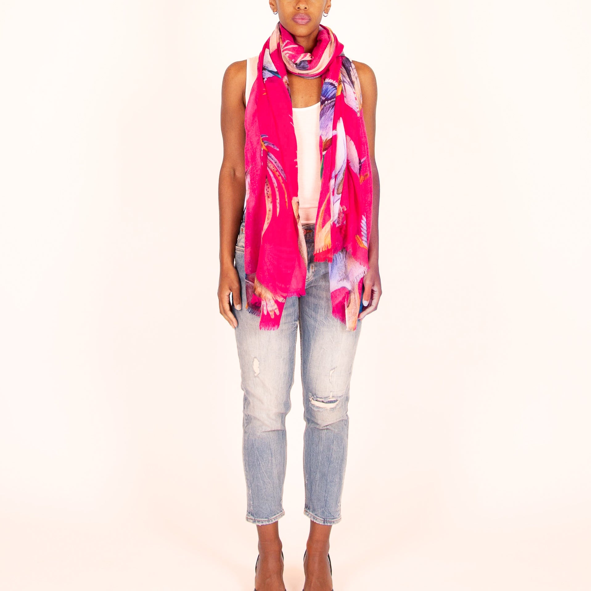 DOGS & BIRDS CASHMERE SCARF