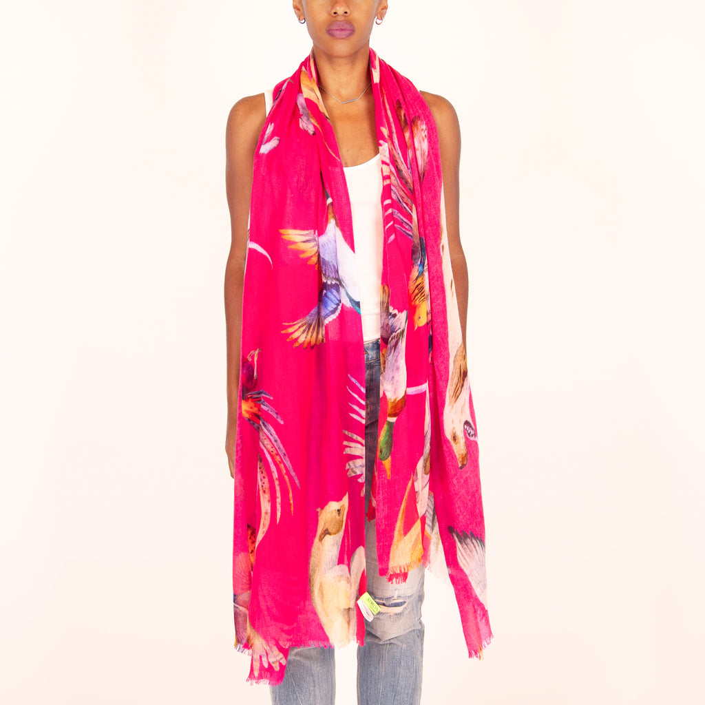 DOGS & BIRDS CASHMERE SCARF