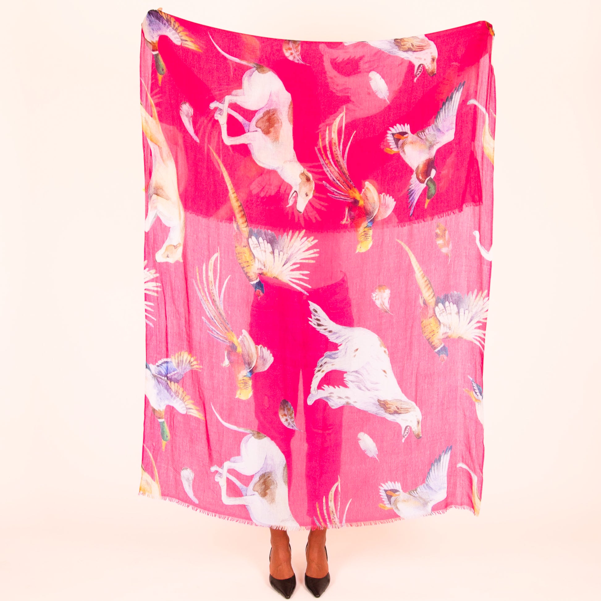 DOGS & BIRDS CASHMERE SCARF