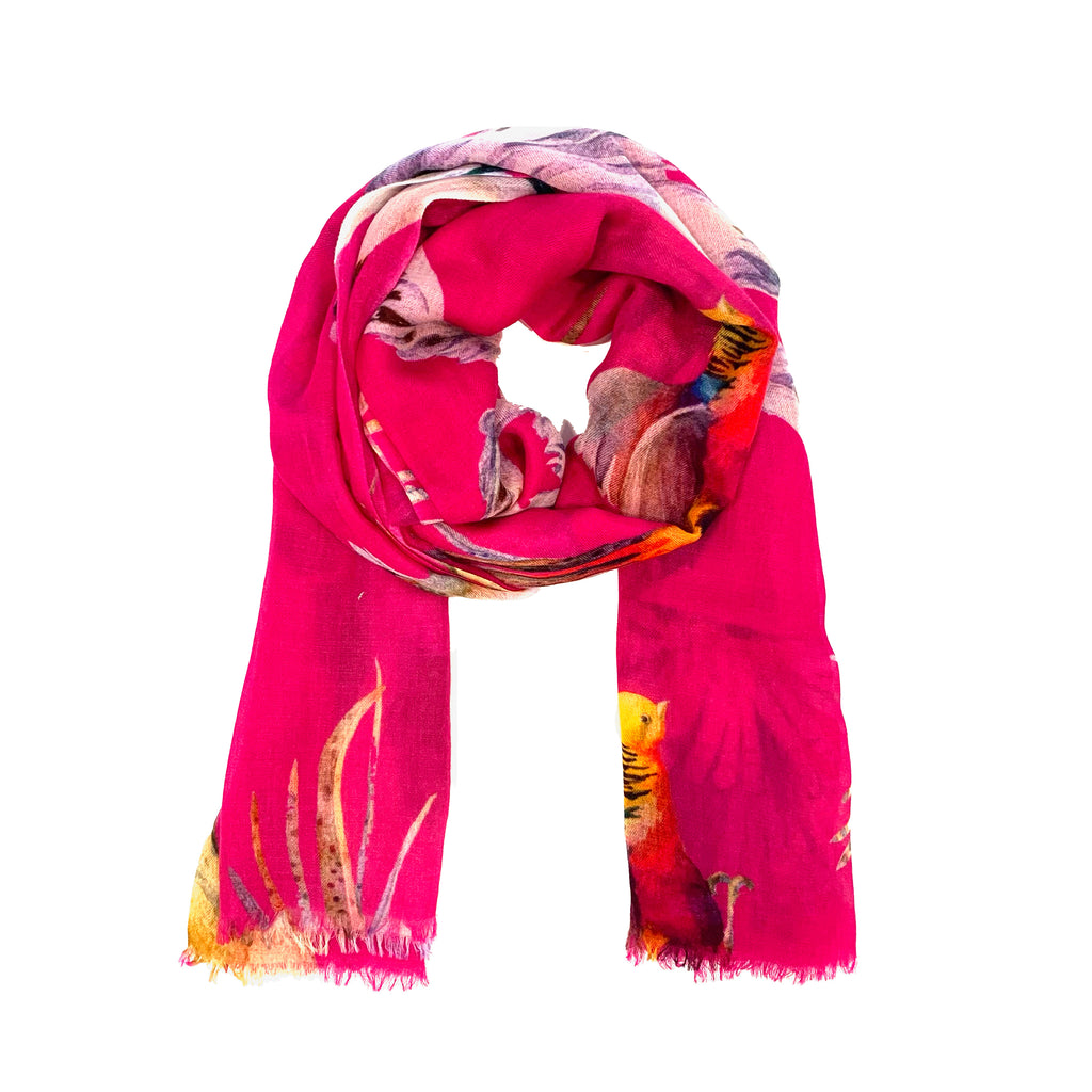 DOGS & BIRDS CASHMERE SCARF