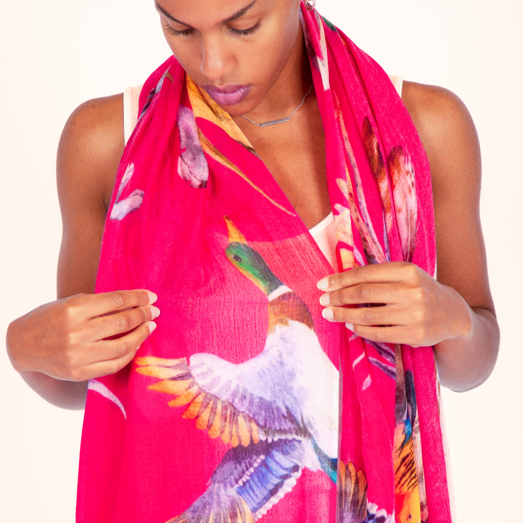 DOGS & BIRDS CASHMERE SCARF