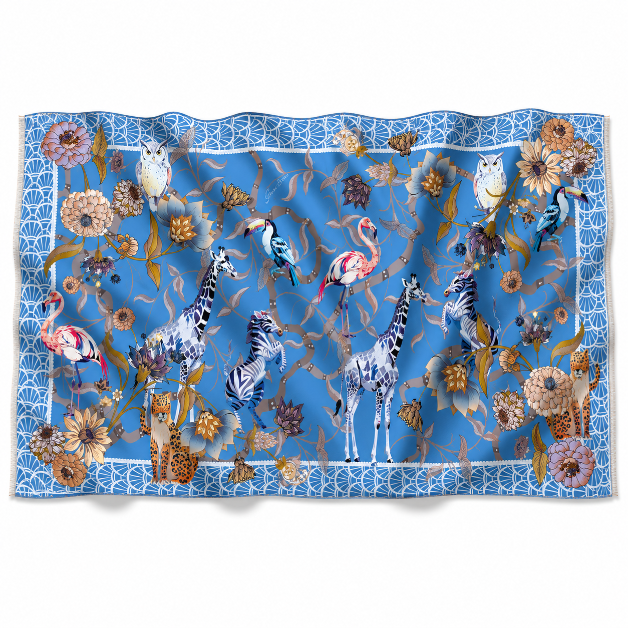 CANOPY CASHMERE SCARF - BLUE