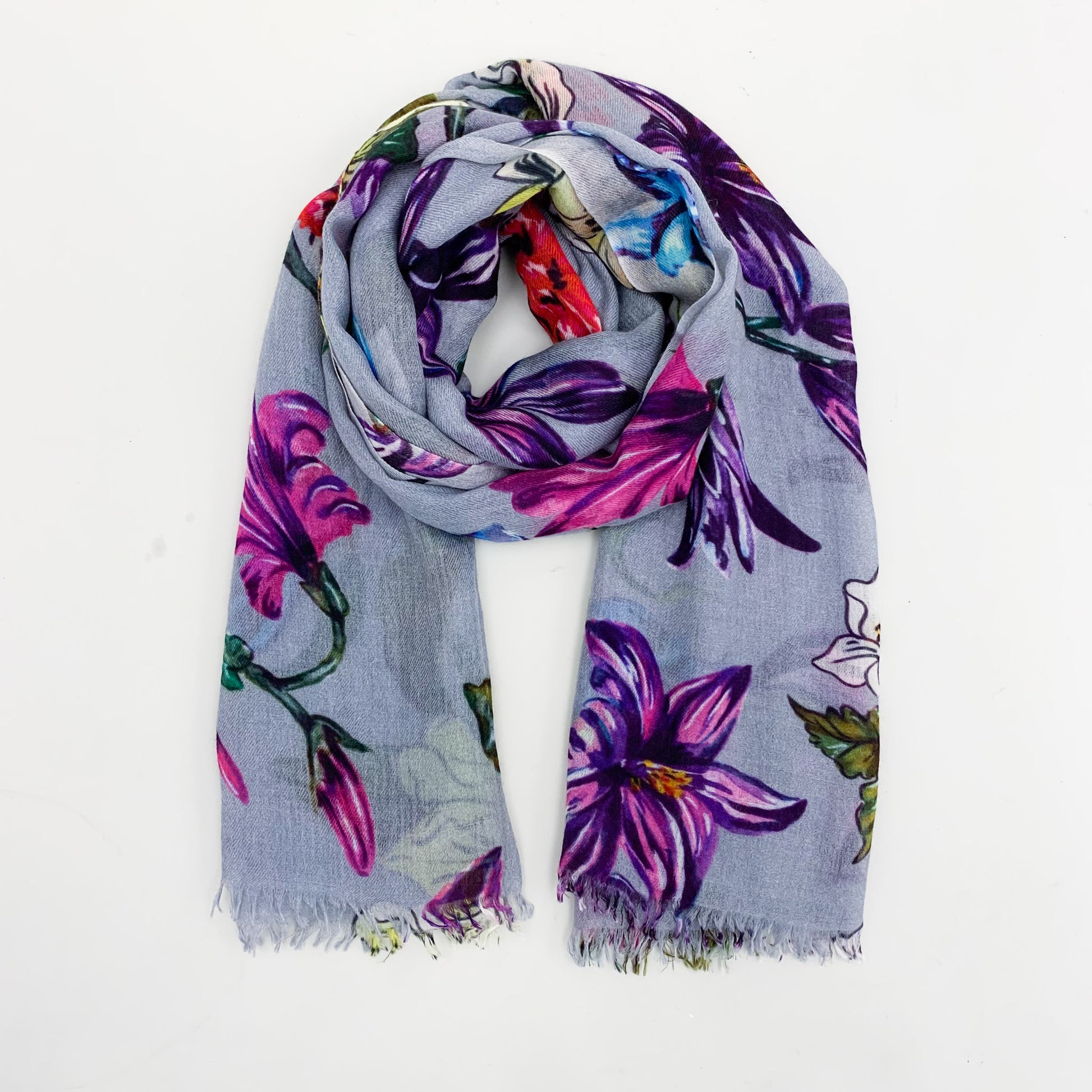 FLORAL CASHMERE SCARF