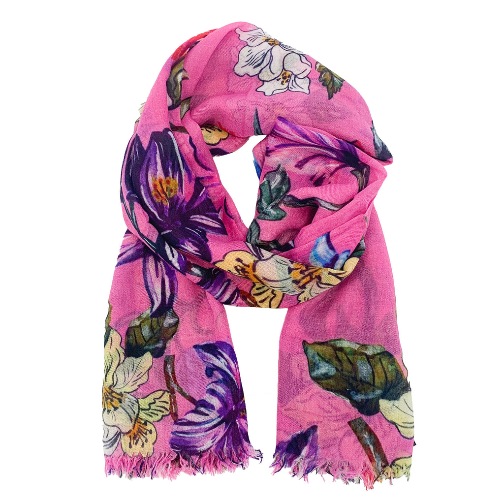 FLORAL CASHMERE SCARF