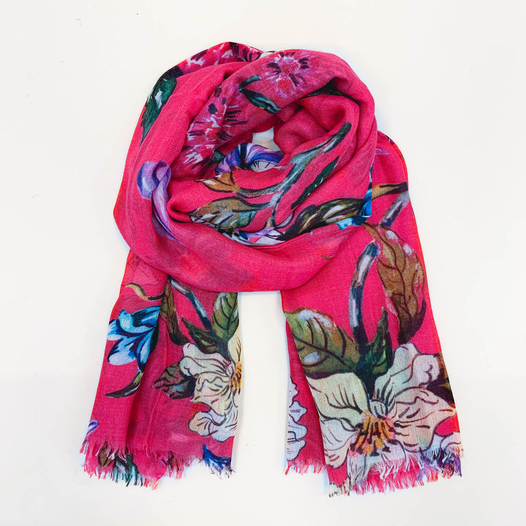 FLORAL CASHMERE SCARF