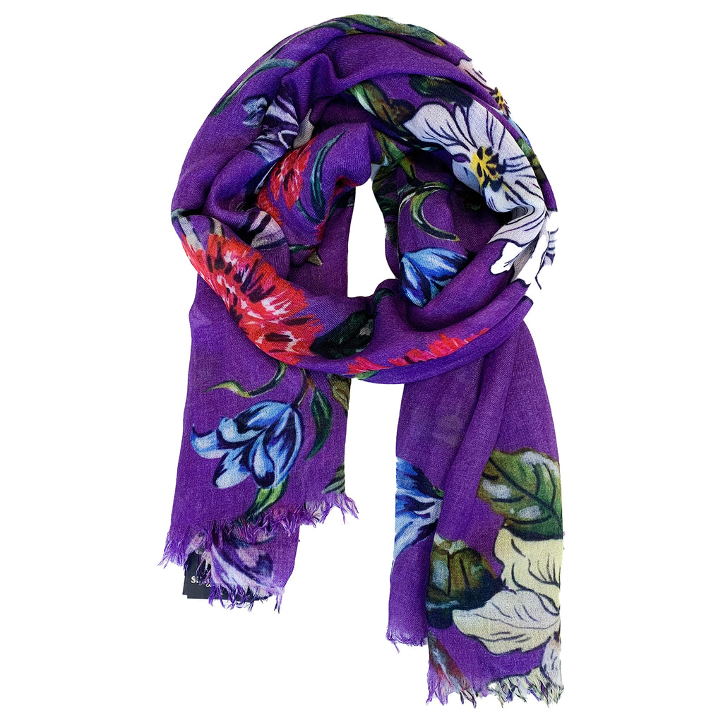 FLORAL CASHMERE SCARF