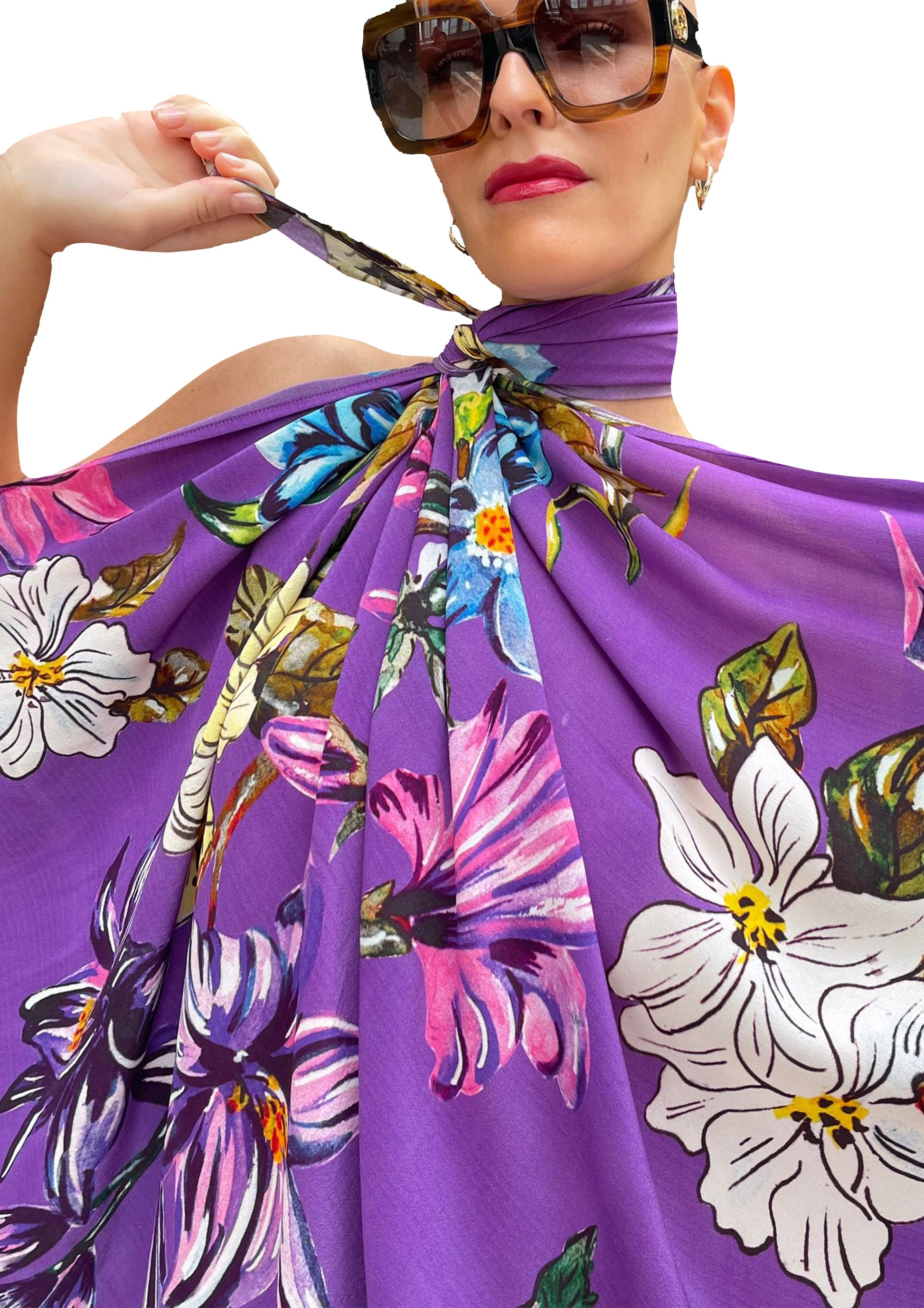 FLORAL CASHMERE SCARF