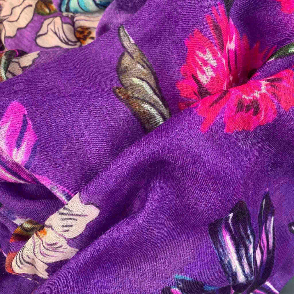 FLORAL CASHMERE SCARF