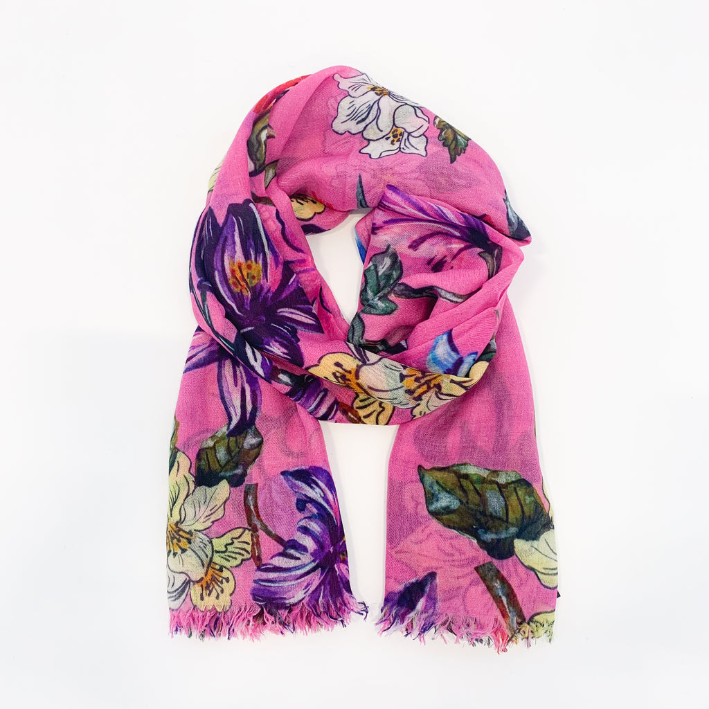 FLORAL CASHMERE SCARF