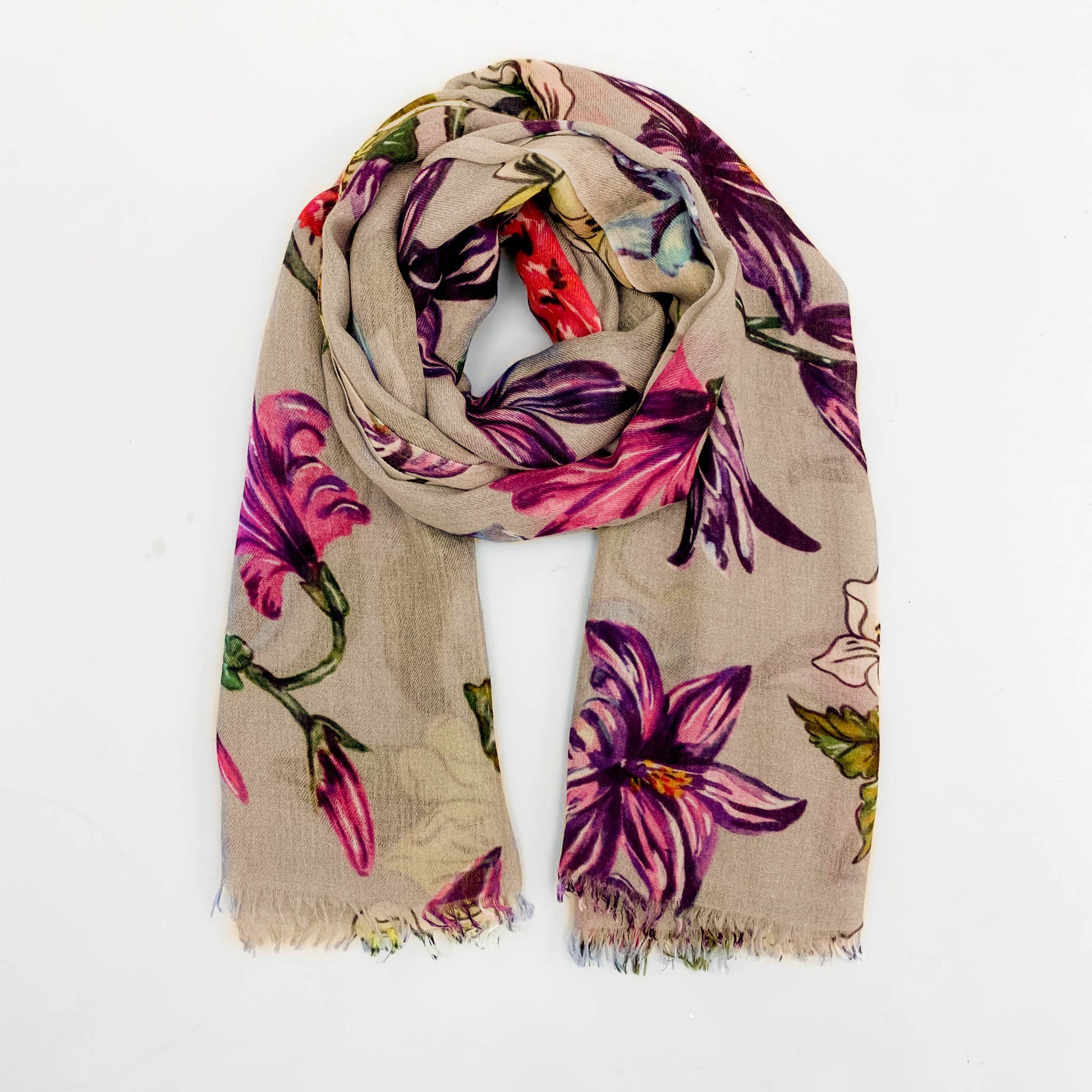 FLORAL CASHMERE SCARF