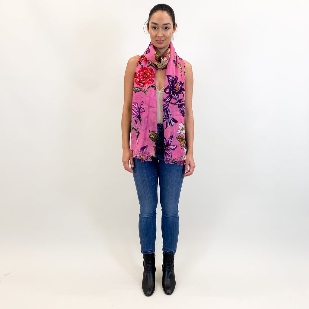 FLORAL CASHMERE SCARF