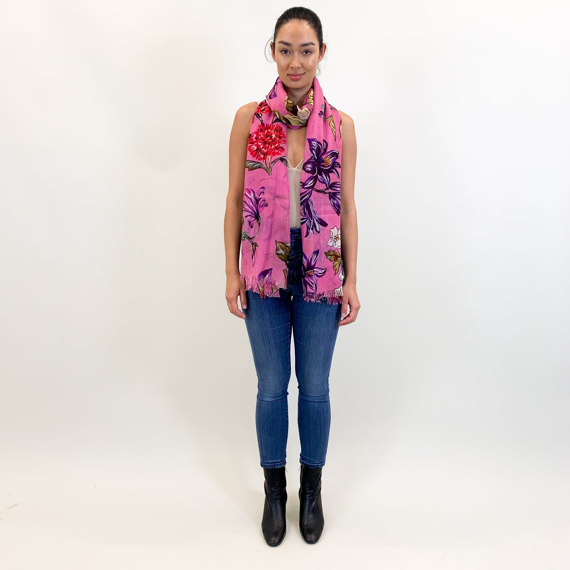 FLORAL CASHMERE SCARF