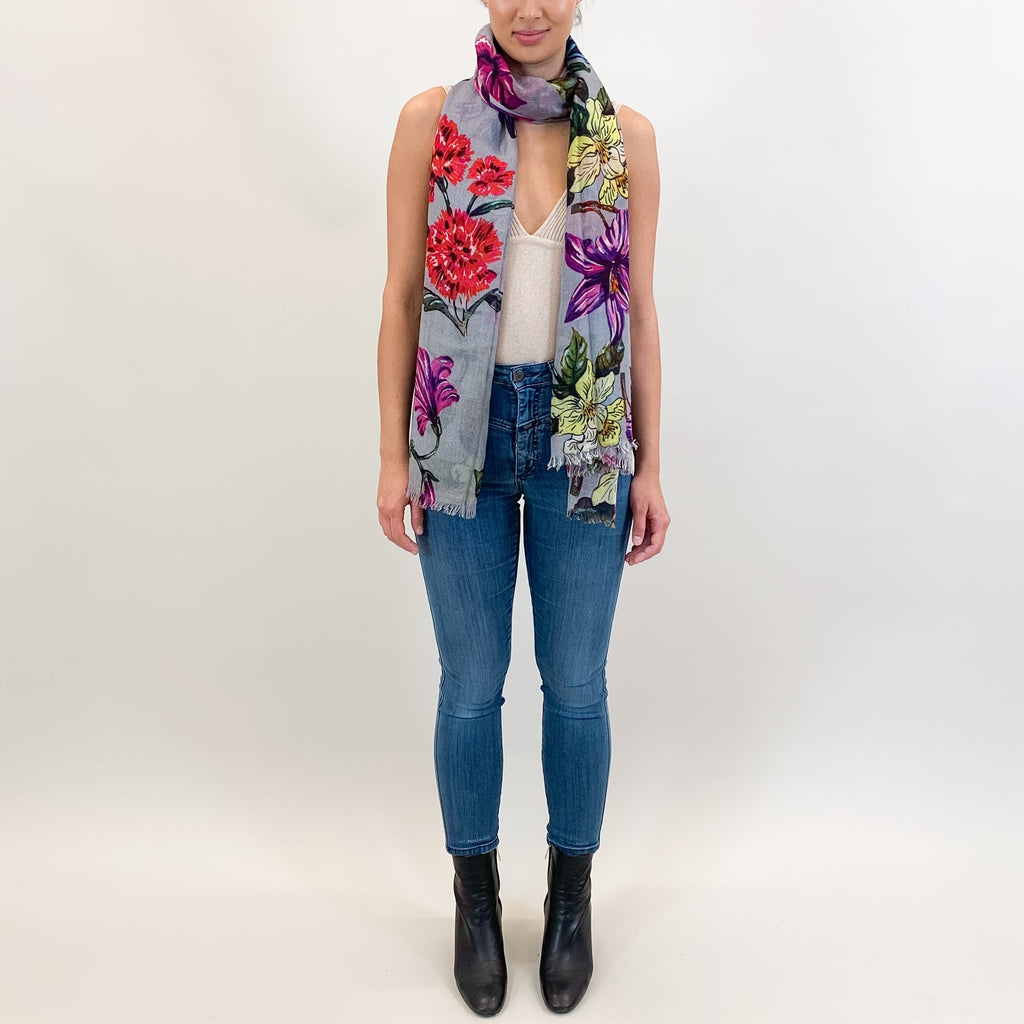 FLORAL CASHMERE SCARF