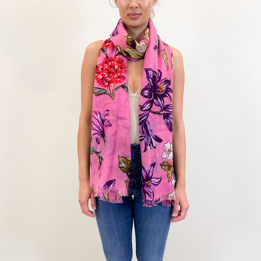FLORAL CASHMERE SCARF