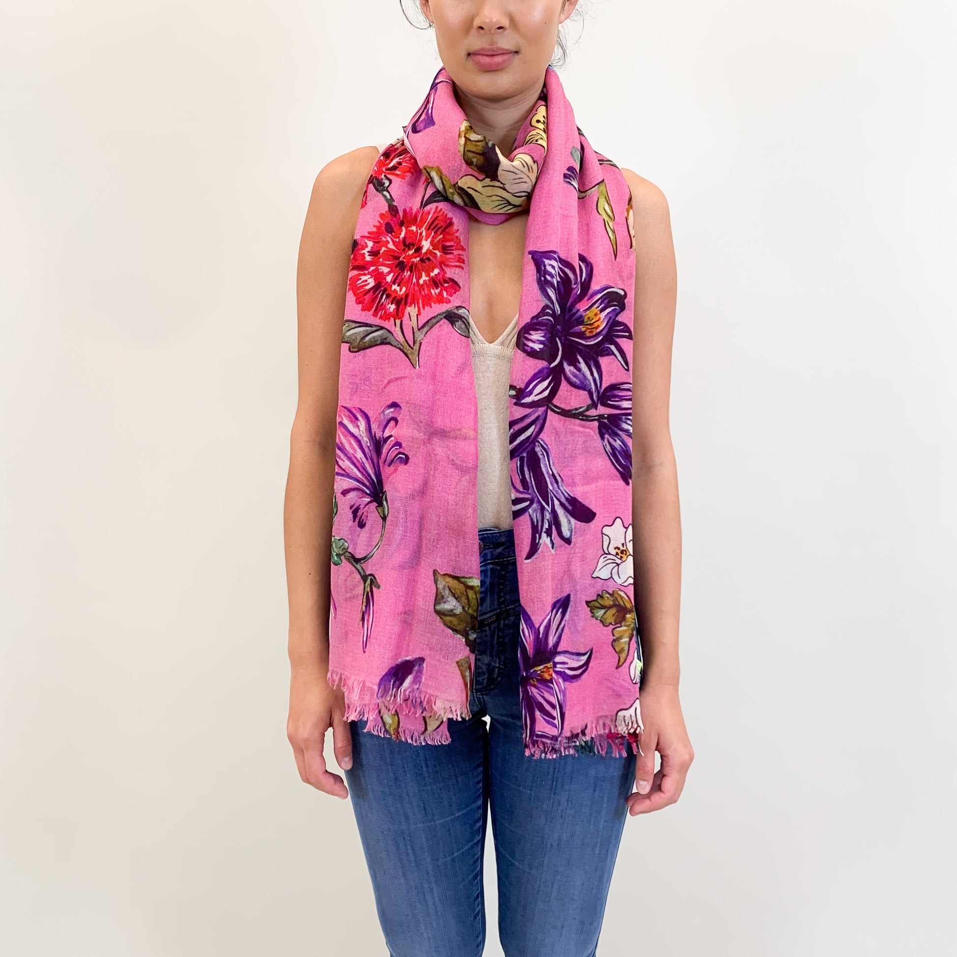 FLORAL CASHMERE SCARF