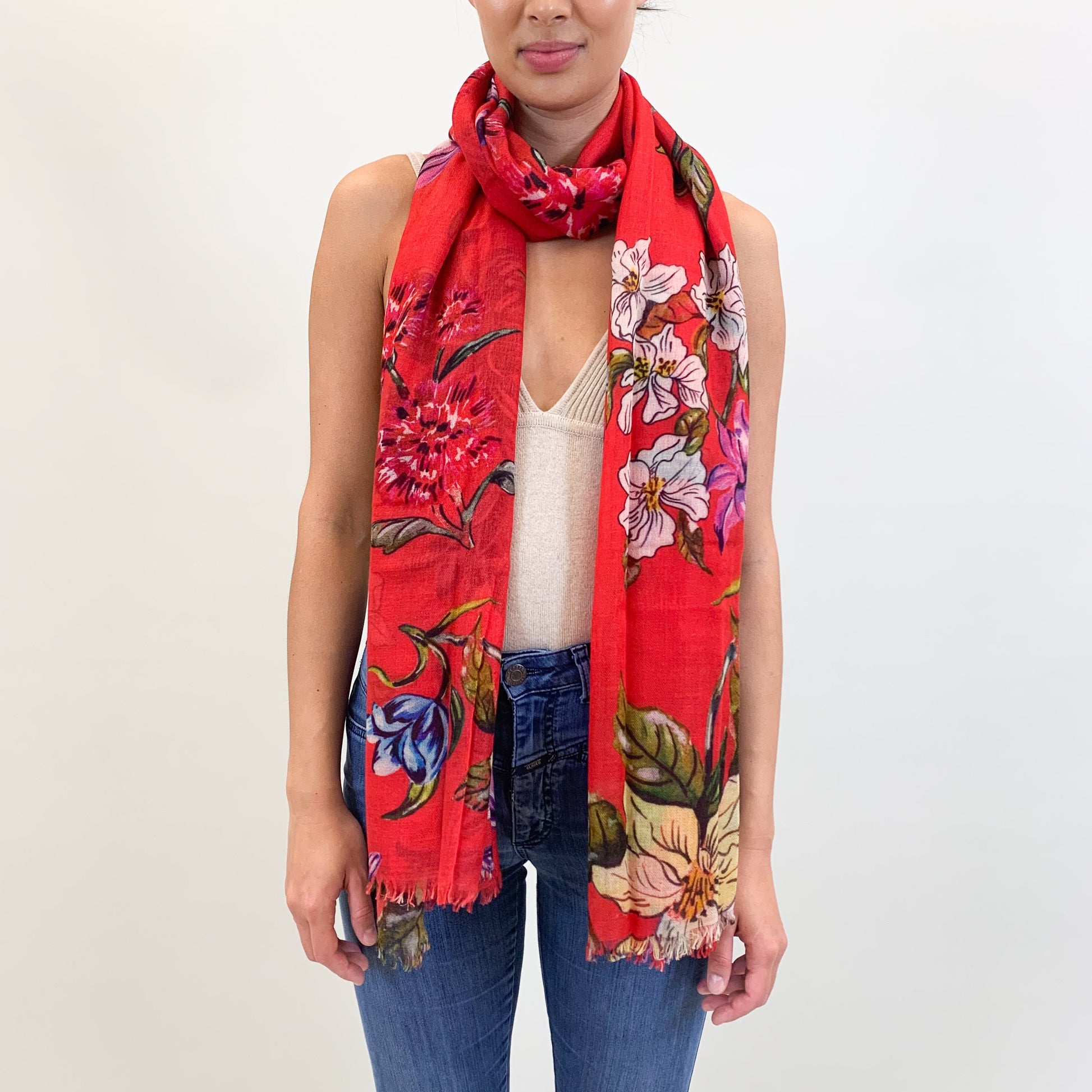 FLORAL CASHMERE SCARF