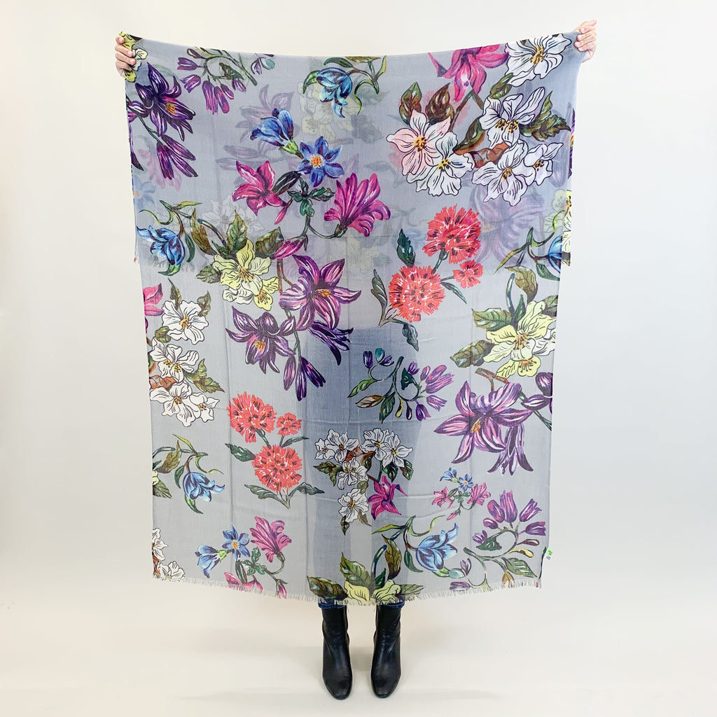 FLORAL CASHMERE SCARF