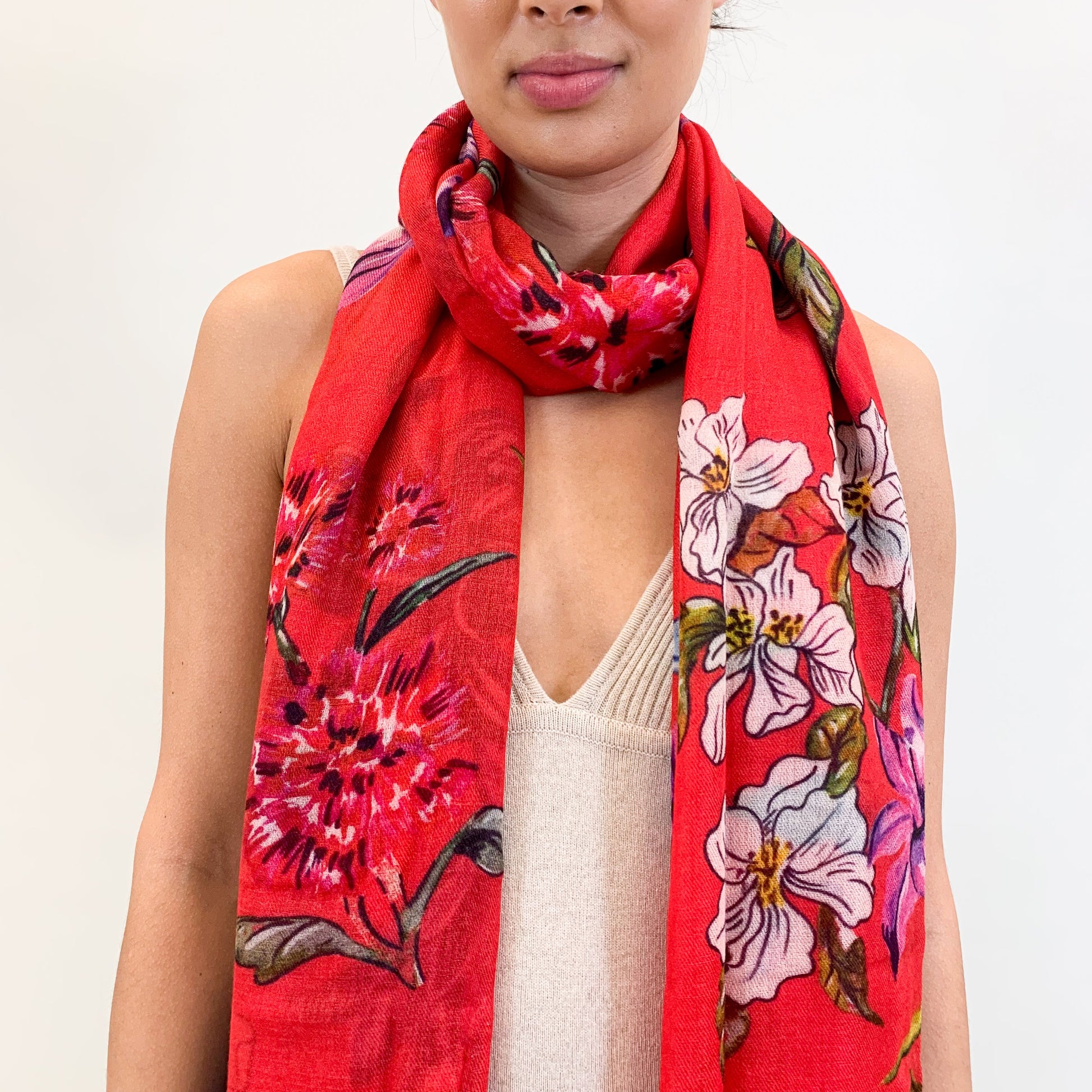 FLORAL CASHMERE SCARF