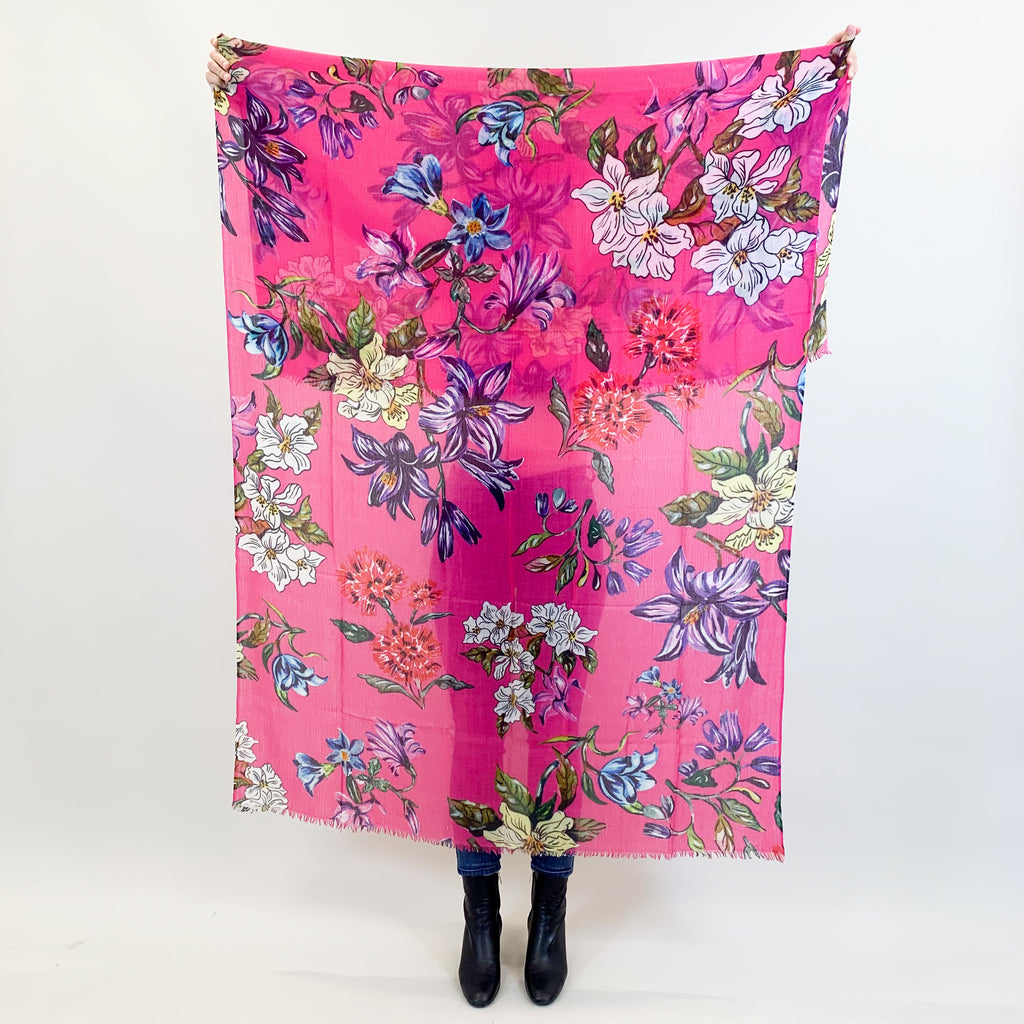 FLORAL CASHMERE SCARF