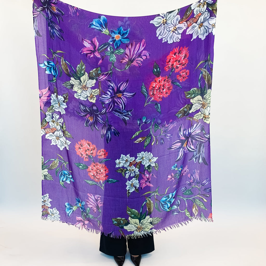 FLORAL CASHMERE SCARF