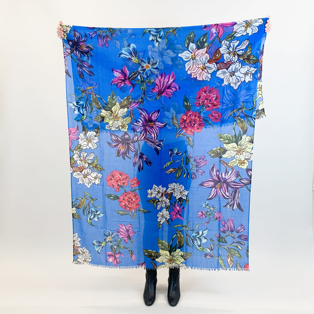 FLORAL CASHMERE SCARF