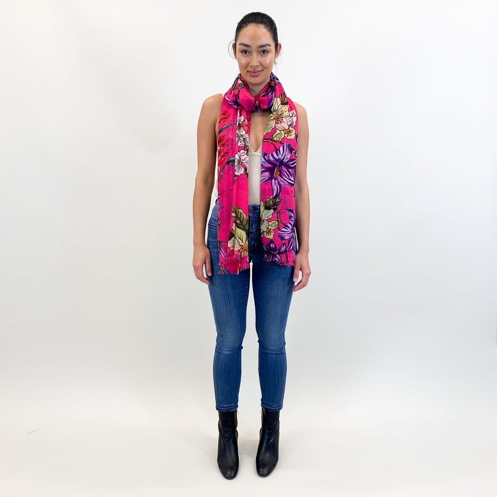 FLORAL CASHMERE SCARF