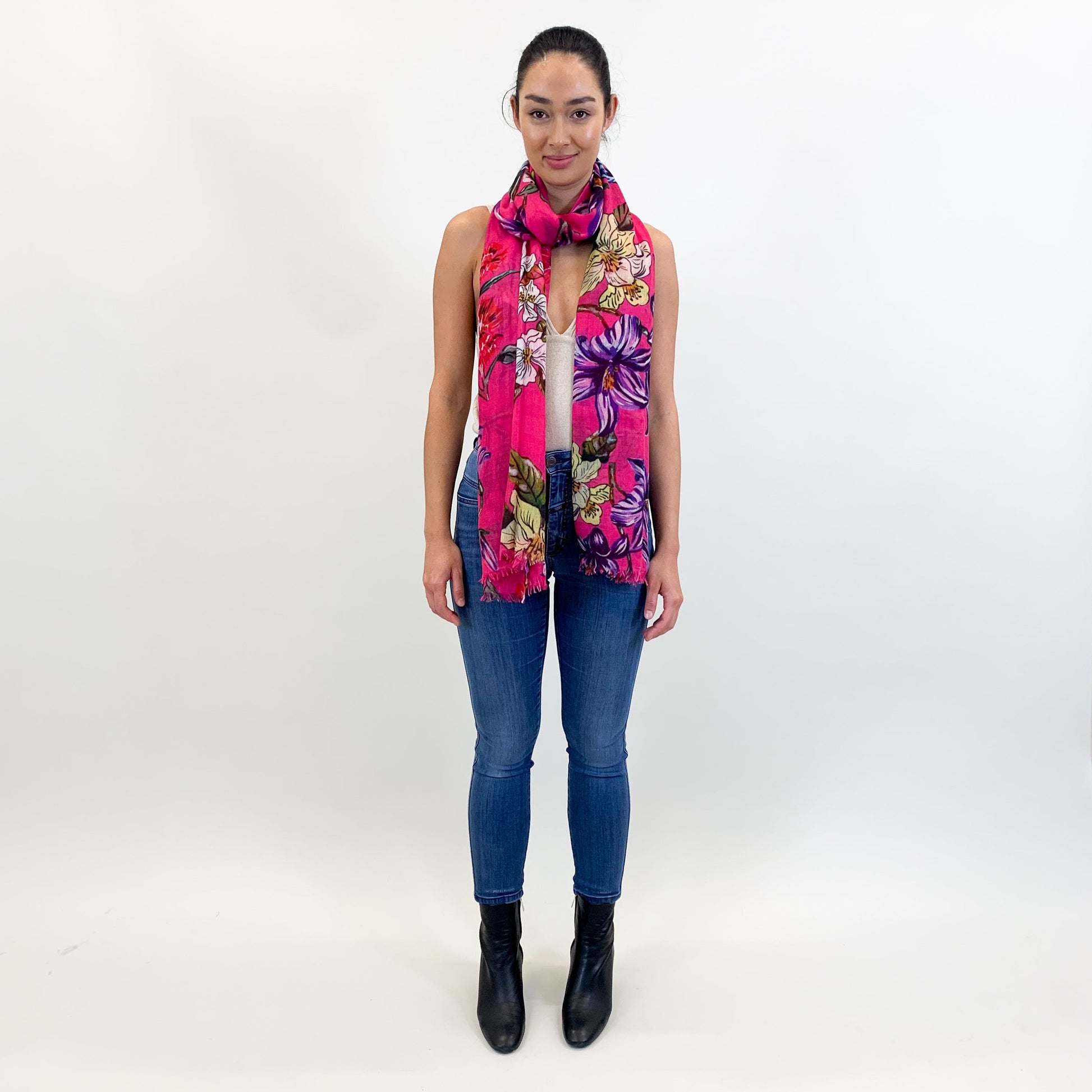 FLORAL CASHMERE SCARF