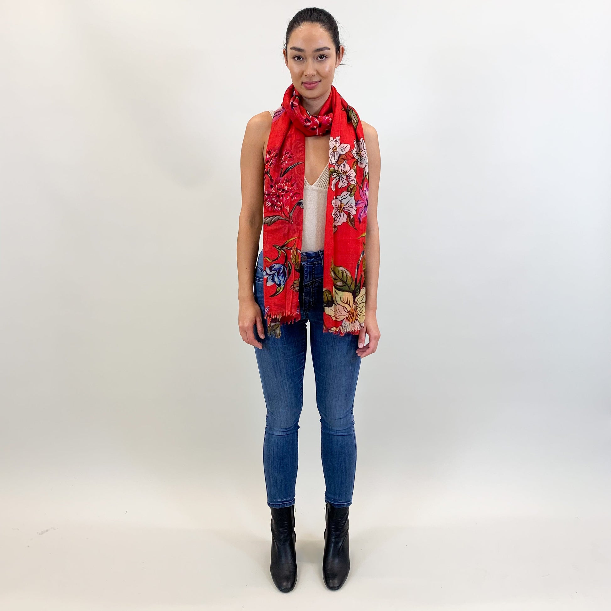 FLORAL CASHMERE SCARF