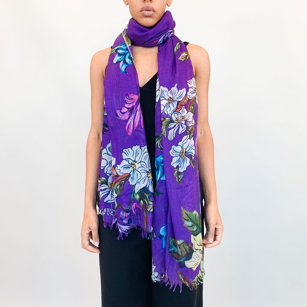 FLORAL CASHMERE SCARF