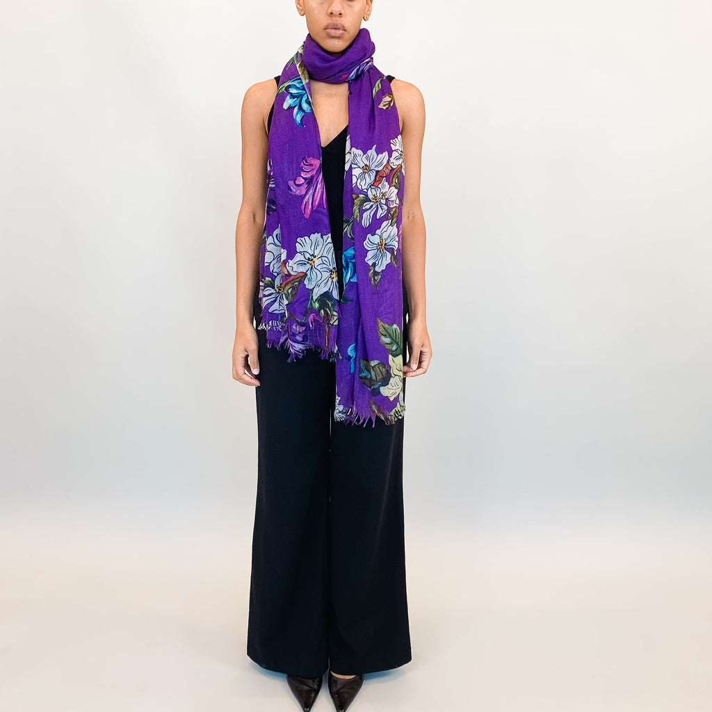 FLORAL CASHMERE SCARF