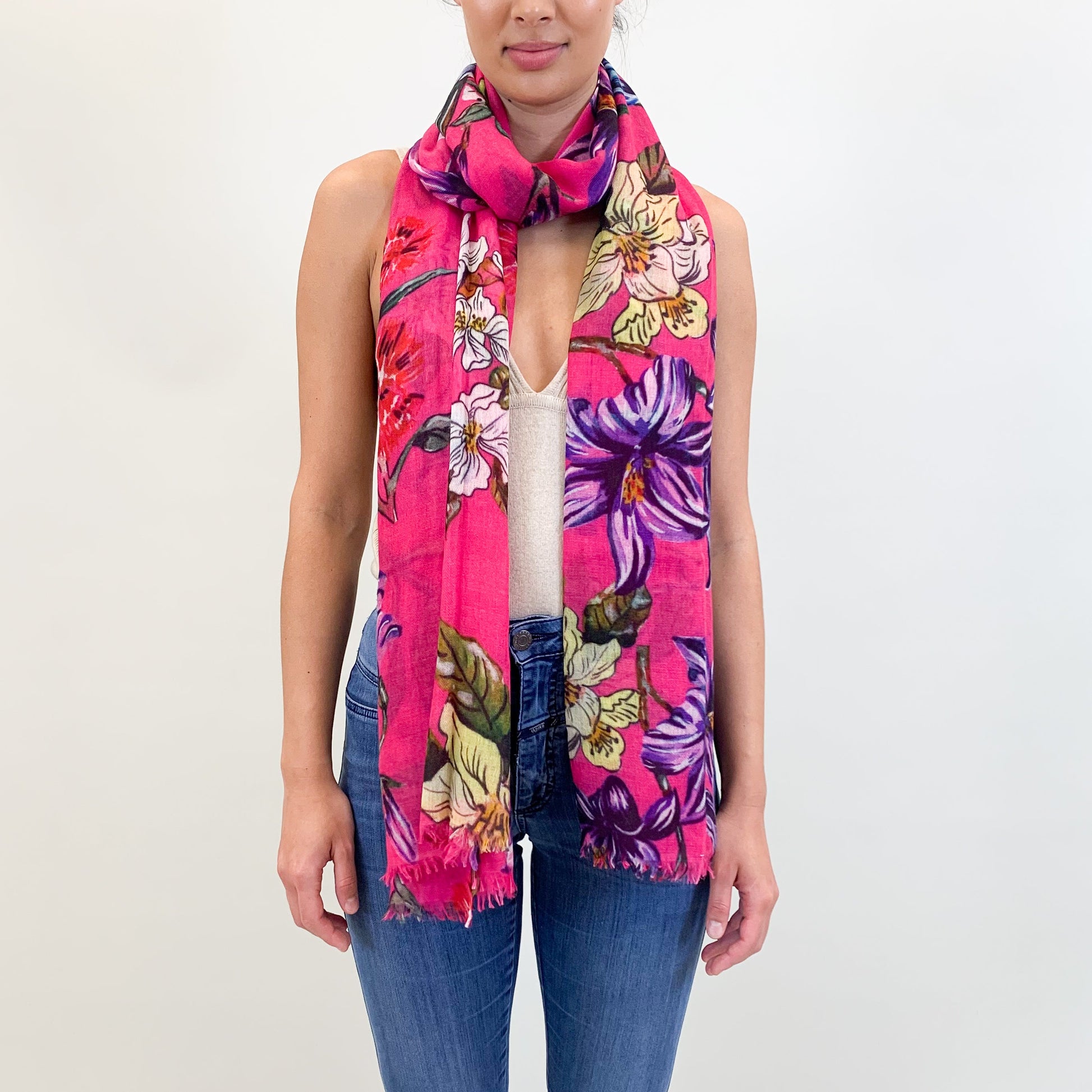 FLORAL CASHMERE SCARF