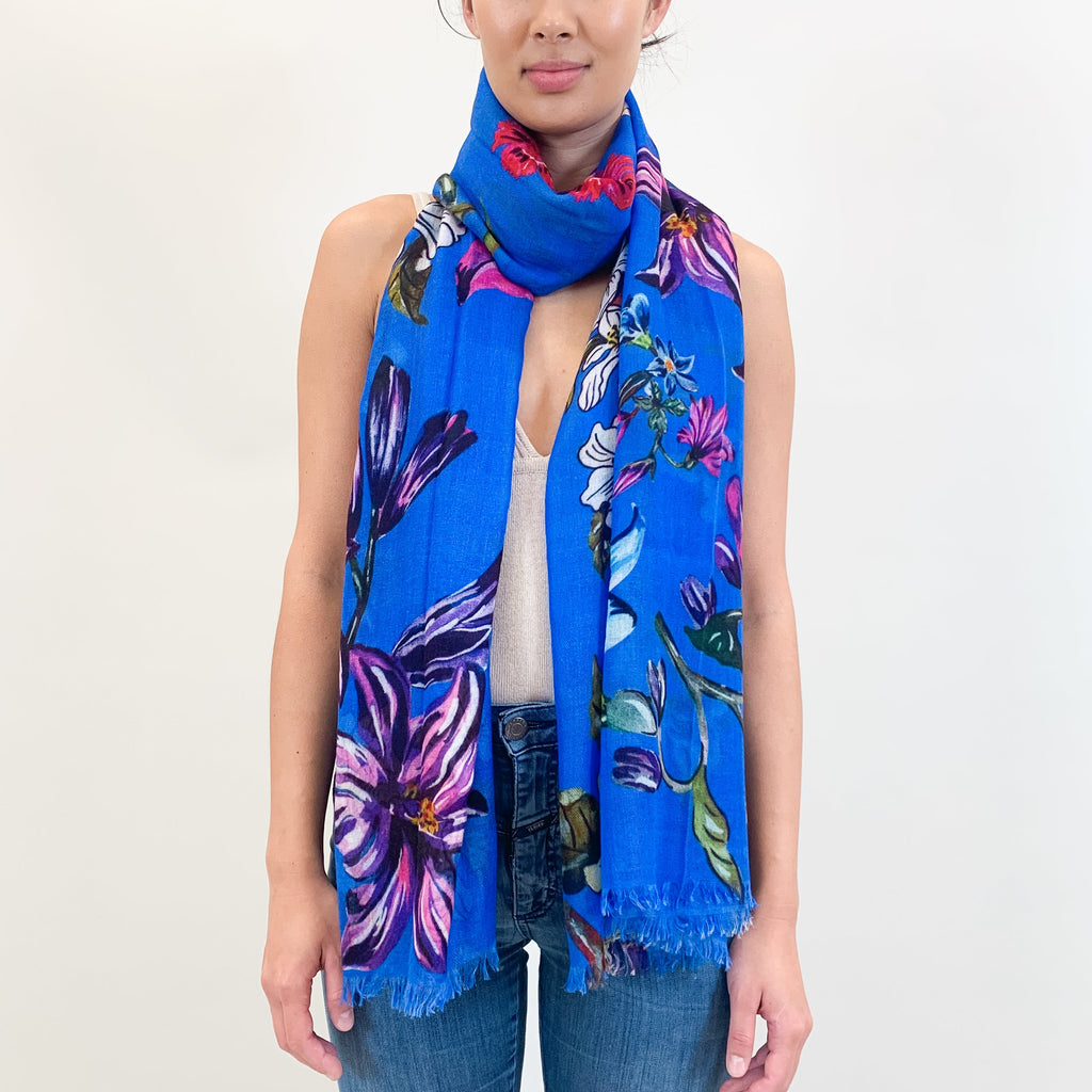 FLORAL CASHMERE SCARF