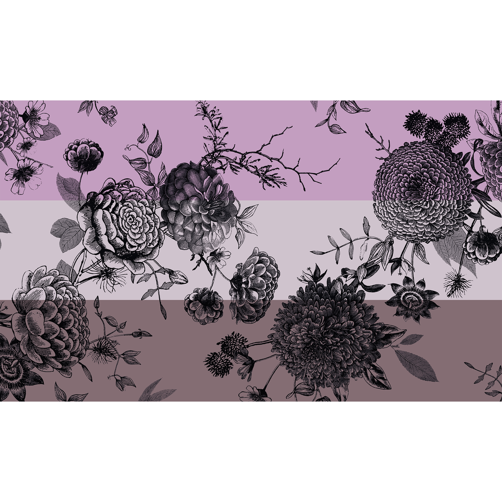 FLOWER EXPLOSION 3 COLOR FELTED CASHMERE SCARF - PINK/GREY