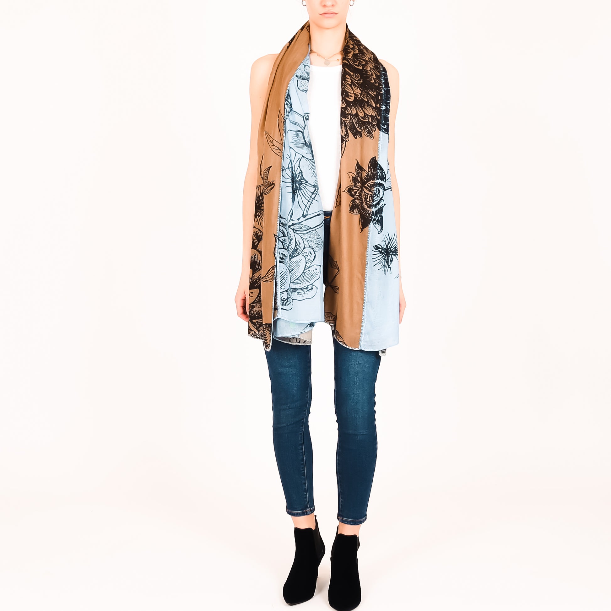 FLOWER EXPLOSION 3 COLOR FELTED CASHMERE SCARF