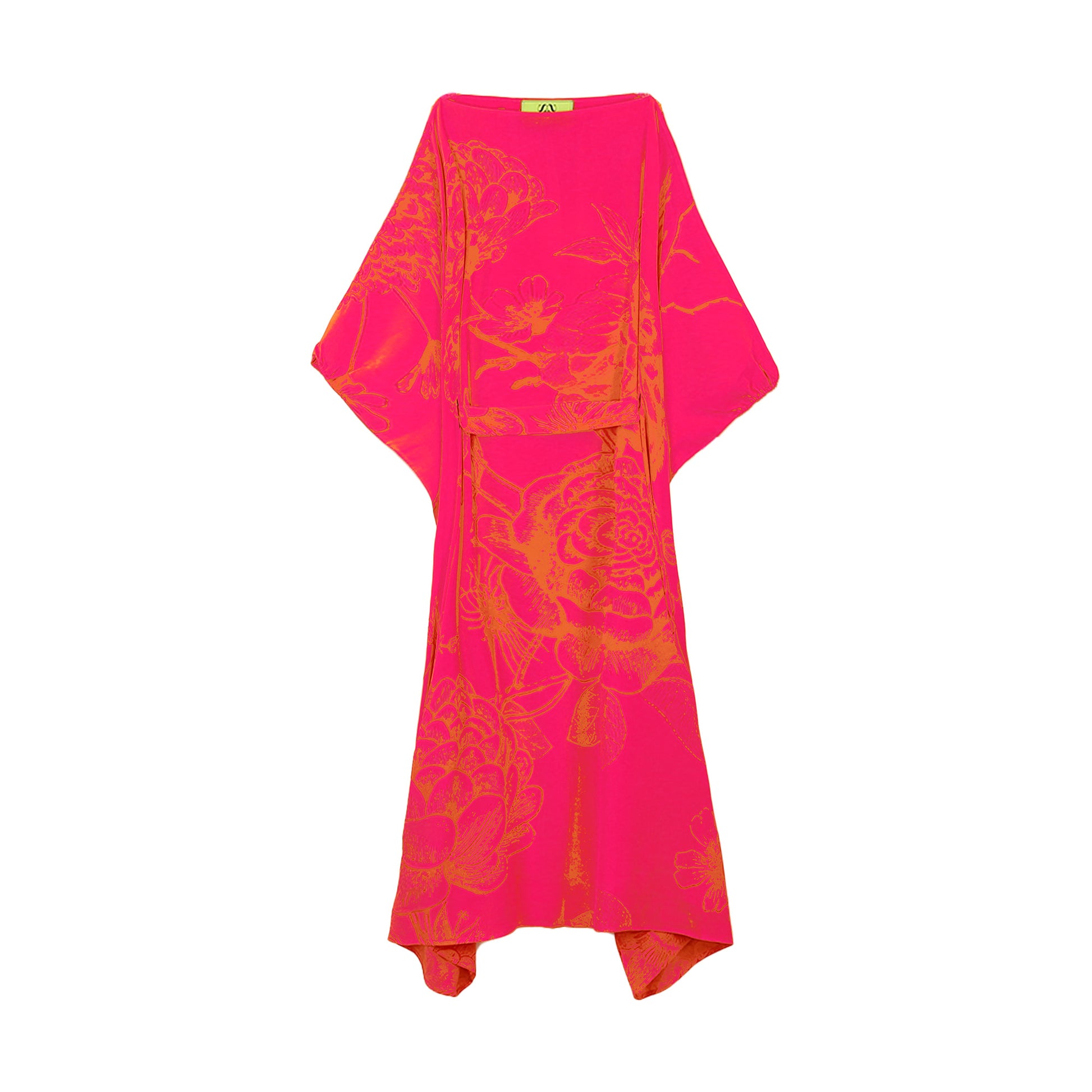 FLOWER EXPLOSION EVENING DRESS - PINK/ORANGE