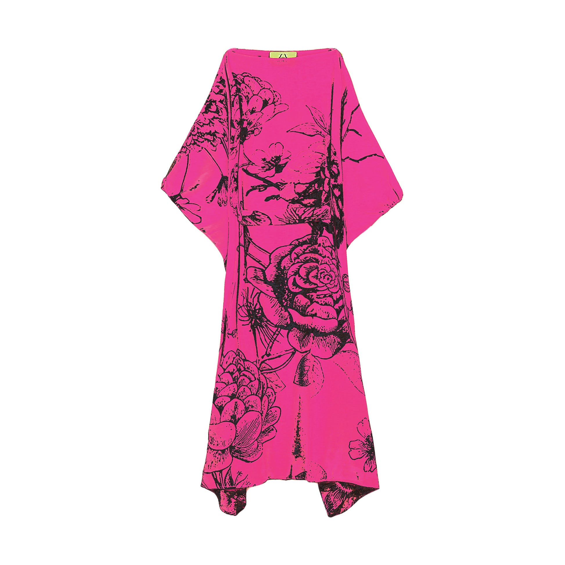 FLOWER EXPLOSION EVENING DRESS - PINK/BLACK
