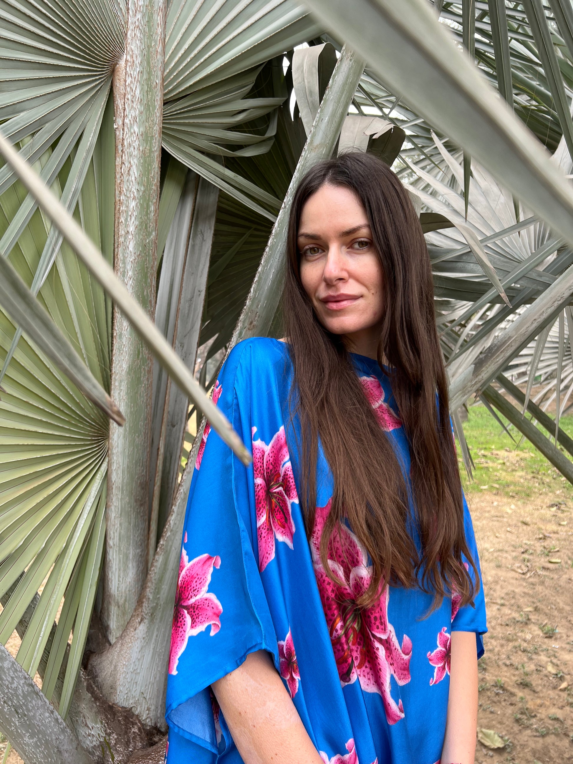 LILLY SILK TUNIC - BLUE